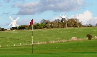 Jack and Jill Windmills viewed from the 17th green